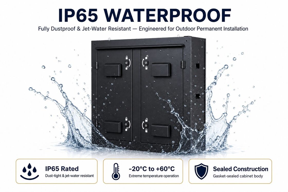 P2.5 Outdoor Fixed LED Display Screen — 5000nits IP65 Waterproof, 3840Hz High Refresh, Front & Rear Maintenance